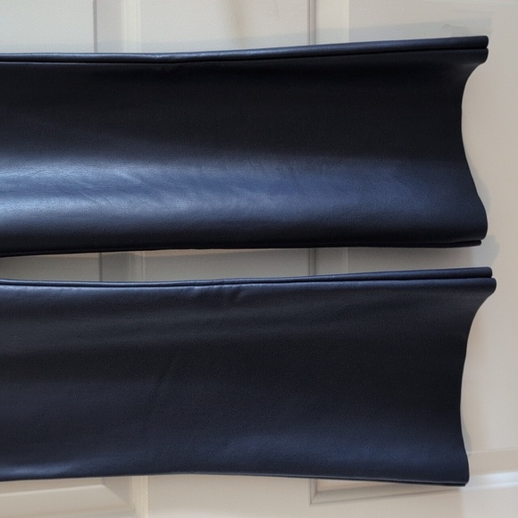 Bagatelle Collection Faux Leather Wide Leg Pants Midnight Blue Vegan L - Picture 4 of 11